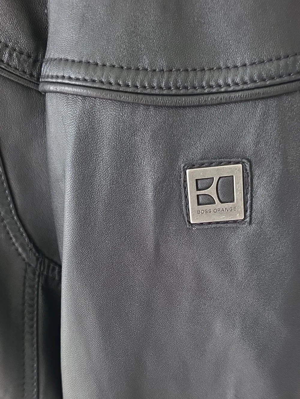 Hugo Boss Orange Leather Jacket.